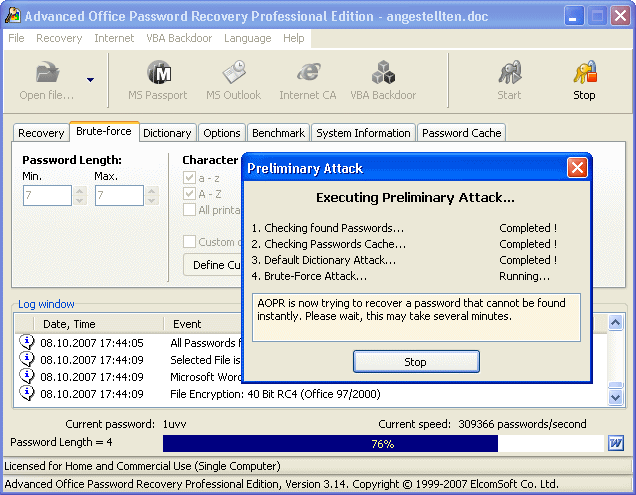 advanced office password recovery full